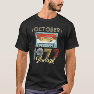 Camiseta Em outubro de 1977 cassete de banda magnética do
