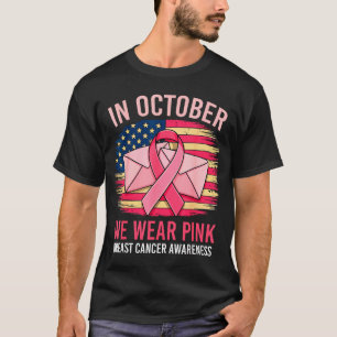 Camiseta Em Outubro Nós Usamos Bandeira Estadunidense No Pe