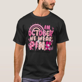Camiseta em outubro usamos laço rosa conscientização câncer