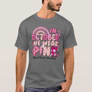 Camiseta Em Outubro Usamos Laço Rosa Conscientização do Cân