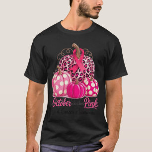 Camiseta em outubro usamos rosa câncer de mama abóbora outo