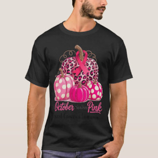 Camiseta em outubro usamos rosa câncer de mama abóbora outo