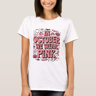 Camiseta Em Outubro Usamos Rosa Conscientização do Câncer