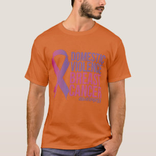 Camiseta em outubro Usamos Rosa e Roxo Conscientização para