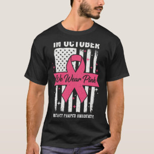 Camiseta Em Outubro Use Rosa 2025 Bandeira Câncer de Mama