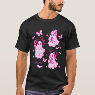 Camiseta Em outubro use rosa boo fantasma câncer de mama