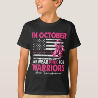 Camiseta Em outubro use rosa para câncer de mama de guerrei