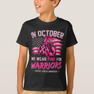 Camiseta Em outubro use rosa para câncer de mama de guerrei