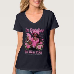 Camiseta Em outubro, Vestimos a arte da consciência rosa