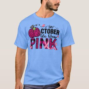 Camiseta Em outubro, Vestimos a Boca-Cola Rosa-Fita-Leopard