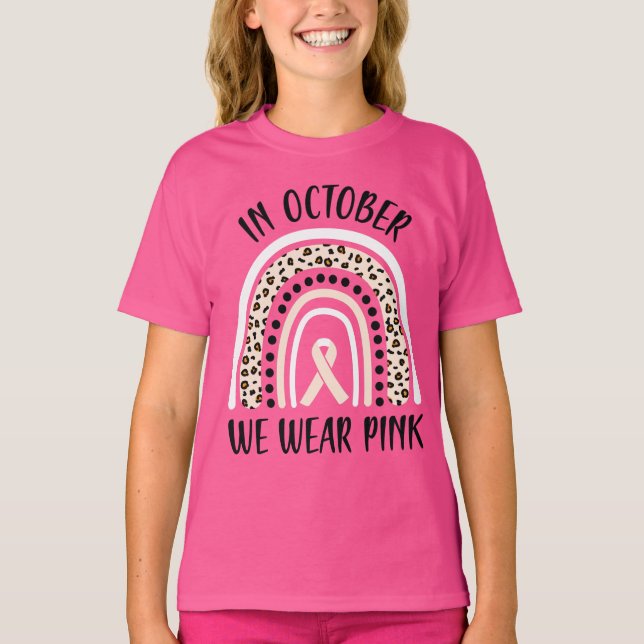Camiseta Em outubro, Vestimos a consciência cor-de-rosa do  (Frente)