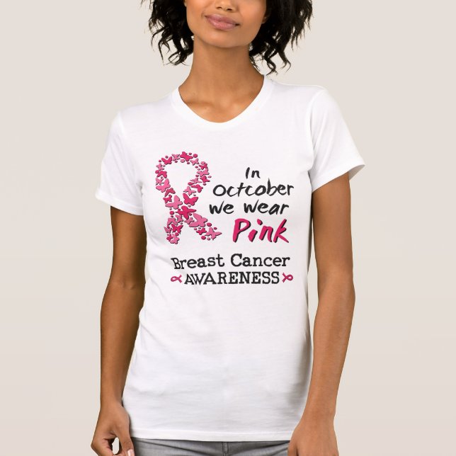 Camiseta Em outubro, vestimos a consciência cor-de-rosa do  (Frente)