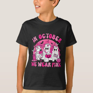 Camiseta Em outubro, Vestimos a Cu de Sensibilização Rosa p