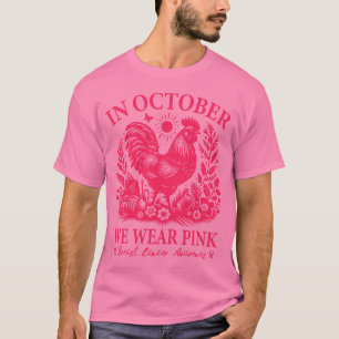 Camiseta Em outubro, Vestimos a fita-borboleta Rosa-Rosa