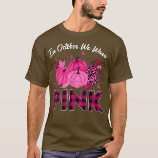 Camiseta Em outubro, Vestimos a fita rosa-cola-pumpkin