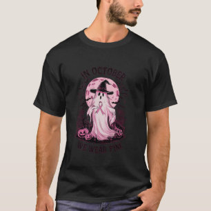 Camiseta Em outubro, Vestimos A Mata-Mama Rosa-Fantasma