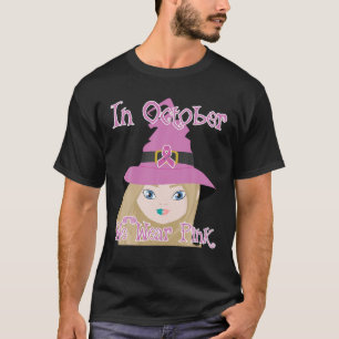 Camiseta Em outubro, Vestimos A Mata Rosa De Bruxas De Hall