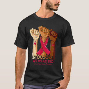 Camiseta Em outubro Vestimos a Semana Vermelha da Fita Livr