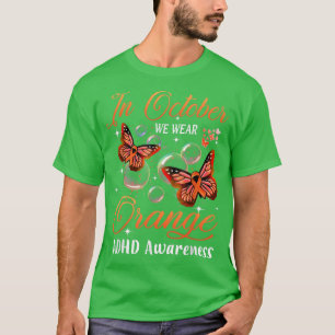 Camiseta Em outubro, Vestimos a Sensibilização da Borboleta