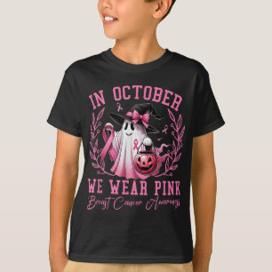 Camiseta Em outubro, Vestimos A Sensibilização Do Cancer De