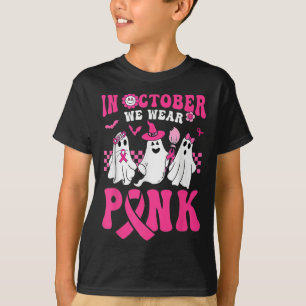 Camiseta Em outubro, Vestimos A Sensibilização Do Cancer De