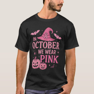Camiseta Em outubro, Vestimos A Sensibilização Do Cancer De