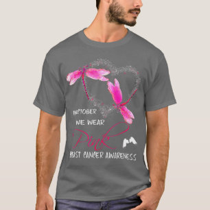 Camiseta Em outubro, Vestimos a Sensibilização do Cancer ro