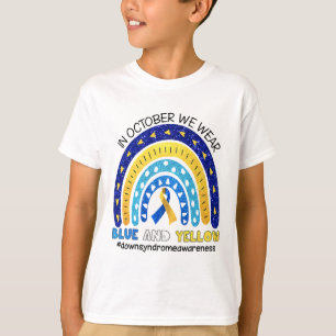 Camiseta Em Outubro Vestimos A Síndrome A Azul E Amarelo