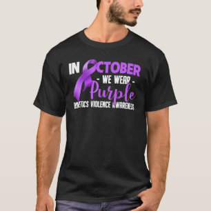 Camiseta Em outubro, Vestimos Awaren Violência Doméstica Ro