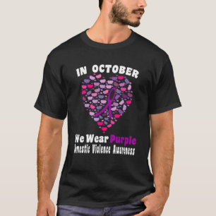 Camiseta Em outubro, Vestimos Awaren Violência Doméstica Ro