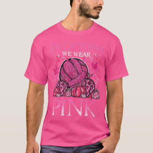 Camiseta Em outubro, Vestimos Cancer A De Voleibol Rosa