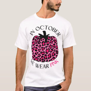 Camiseta Em outubro, Vestimos Cancer de Ação de Graças Rosa