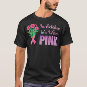Camiseta Em outubro Vestimos Cancer de Fita Rosa
