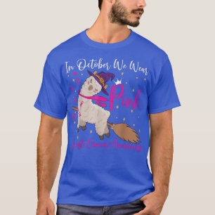 Camiseta Em outubro, Vestimos Cancer de Fita Rosa Lama