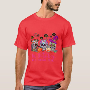 Camiseta Em outubro, Vestimos Cancer De Mama De Açúcar Rosa