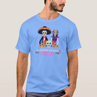 Camiseta Em outubro, Vestimos Cancer De Mama De Açúcar Rosa