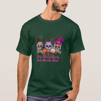 Camiseta Em outubro, Vestimos Cancer De Mama De Açúcar Rosa