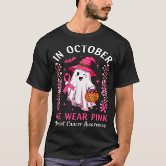 Camiseta Em outubro Vestimos Cancer de Mama de Bruxas Fanta