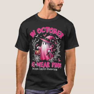 Camiseta Em outubro Vestimos Cancer de Mama de Bruxas Fanta