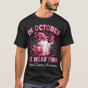 Camiseta Em outubro Vestimos Cancer de Mama de Bruxas Fanta