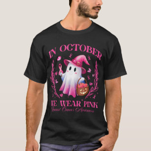 Camiseta Em outubro Vestimos Cancer de Mama de Bruxas Fanta