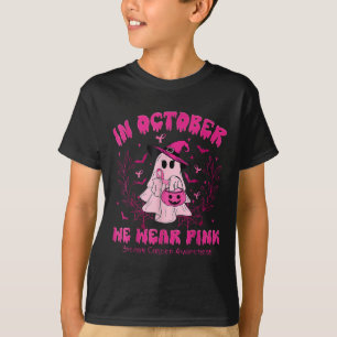 Camiseta Em outubro Vestimos Cancer de Mama de Bruxas Fanta