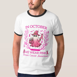 Camiseta Em outubro Vestimos Cancer de Mama de Bruxas Fanta