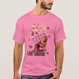 Camiseta Em outubro, Vestimos Cancer de mama preto-rosa