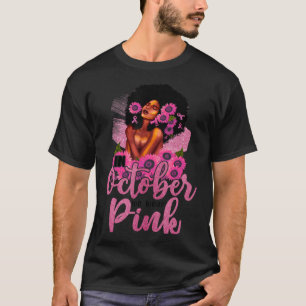 Camiseta Em outubro, Vestimos Cancer de mama preto-rosa