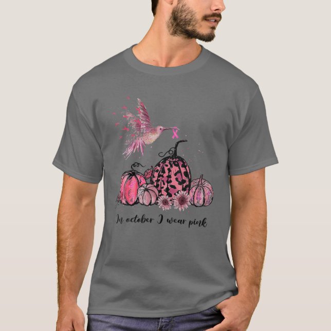 Camiseta Em outubro, Vestimos Cancer de Mama Rosa de Hummin (Frente)