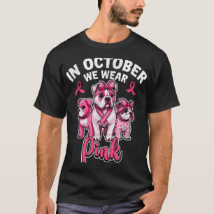 Camiseta Em outubro, Vestimos Cancer de Mama Rosa Pitbull
