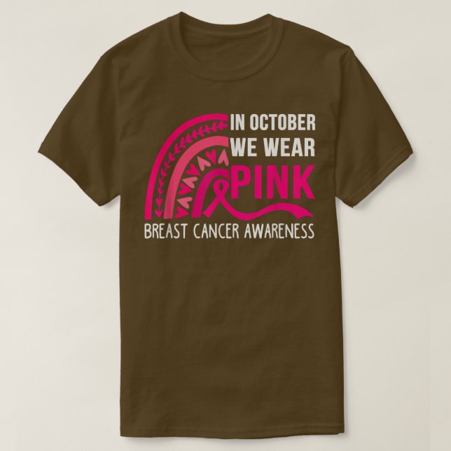 Camiseta Em outubro, Vestimos Cancer rosa-arco-íris no  (Frente do Design)