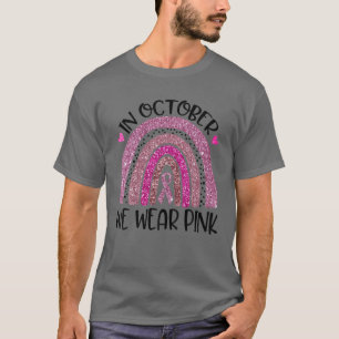 Camiseta Em outubro, Vestimos Cancer rosa-arco-íris no