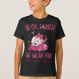 Camiseta Em outubro Vestimos Cancer Rosa De Beisebol Awa